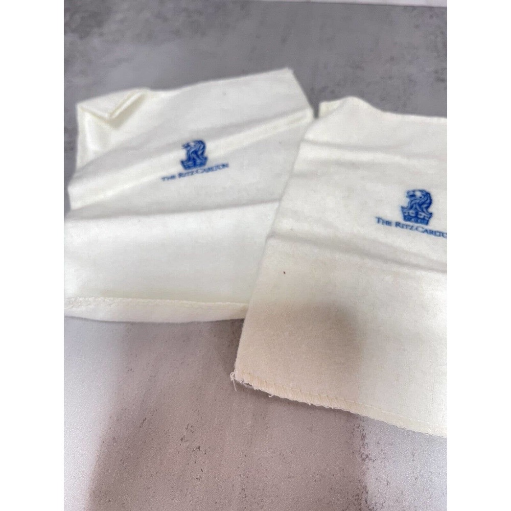 The Ritz Carlton Hotel Dust Cloth Souvenir Lot of 2 Travel Collectable